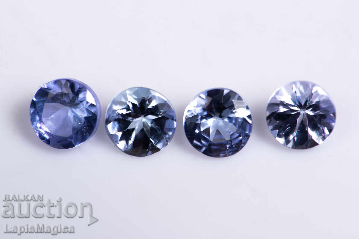 4 bucăți tanzanit 3.5mm 0.70ct tăietură rotundă