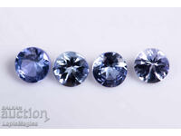 4 bucăți tanzanit 3.5mm 0.70ct tăietură rotundă