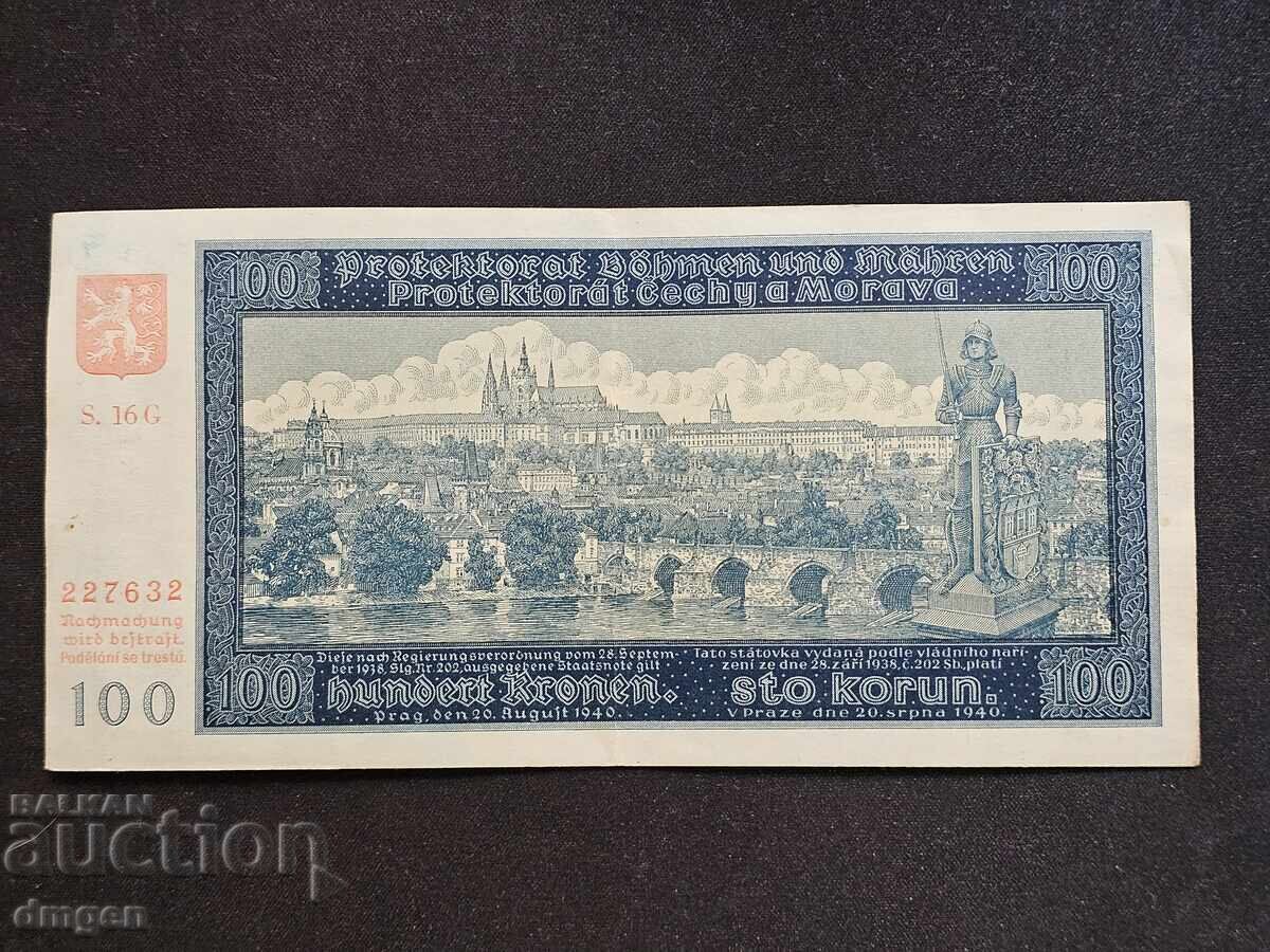 100 κορώνες Βοημίας και Μοραβίας 1940