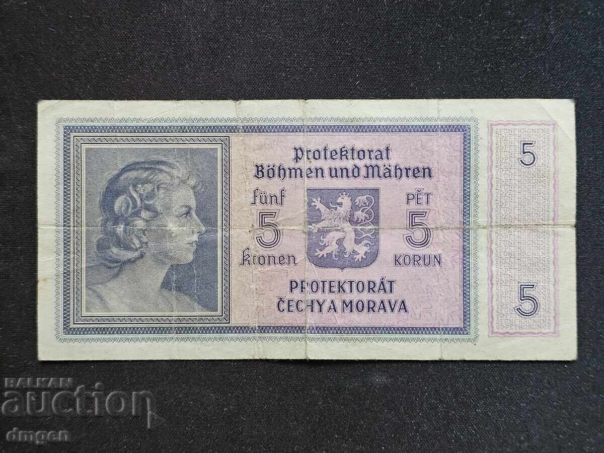 5 κορώνες Βοημίας και Μοραβίας 1940 με τιμή 15.00 BGN | € 7.67 5 κορώνες Βοημίας και Μοραβίας 1940 με τιμή 15.00 BGN | € 7.67