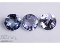 3 bucăți tanzanit 0.67ct 3.8mm tăietură rotundă
