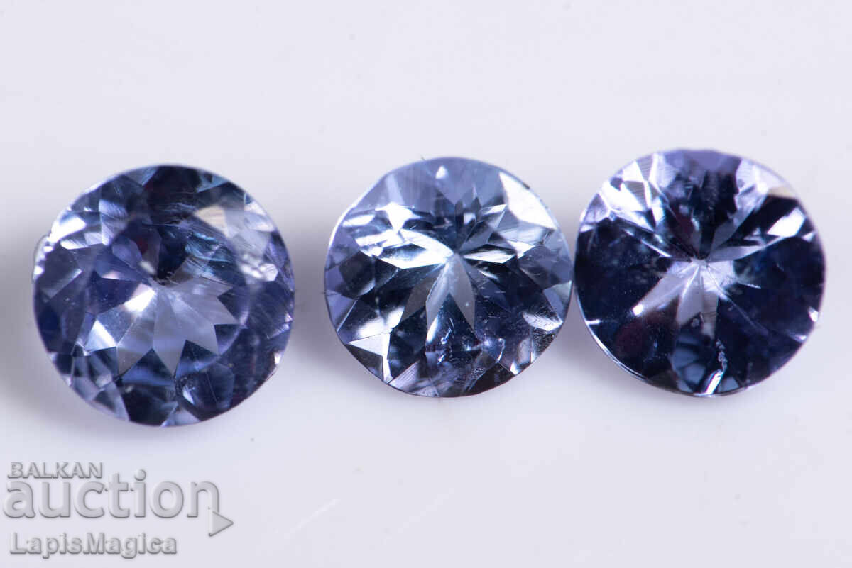 3 pieces Tanzanite 0.69ct 3.8mm round cut