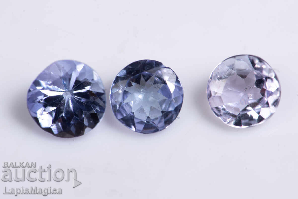 3 pieces Tanzanite 0.75ct 3.8mm round cut