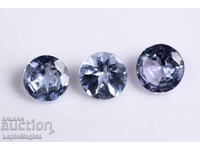 3 bucăți tanzanit 0.67ct 3.8mm tăietură rotundă