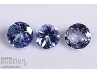 3 bucăți tanzanit 0.70ct 3.8mm tăietură rotundă