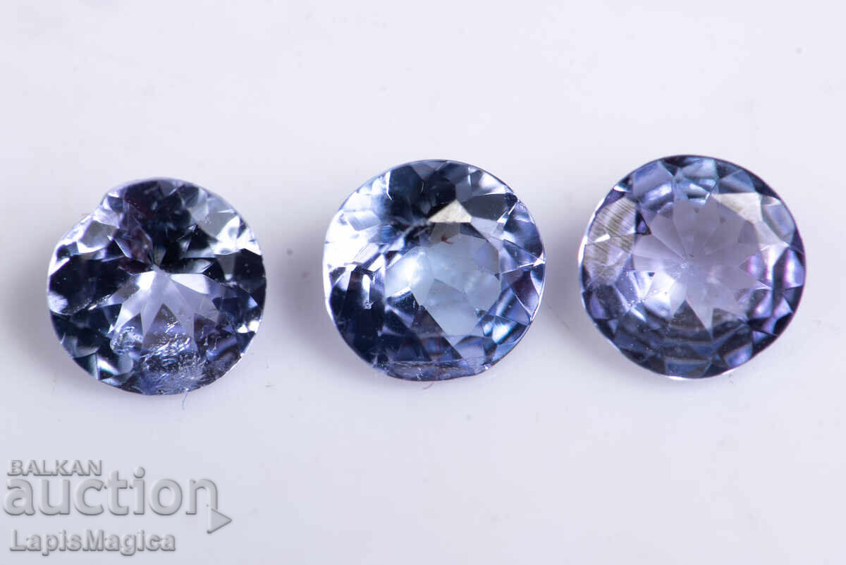 3 pieces Tanzanite 0.62ct 3.8mm round cut