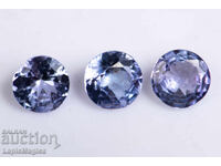 3 bucăți tanzanit 0.62ct 3.8mm tăietură rotundă