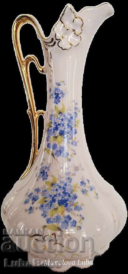 Pitcher with one handle, pink porcelain H & C Czechoslovakia