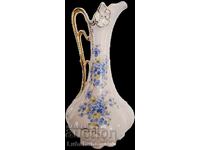 Cană cu un mâner, porțelan roz H & C Cehoslovacia