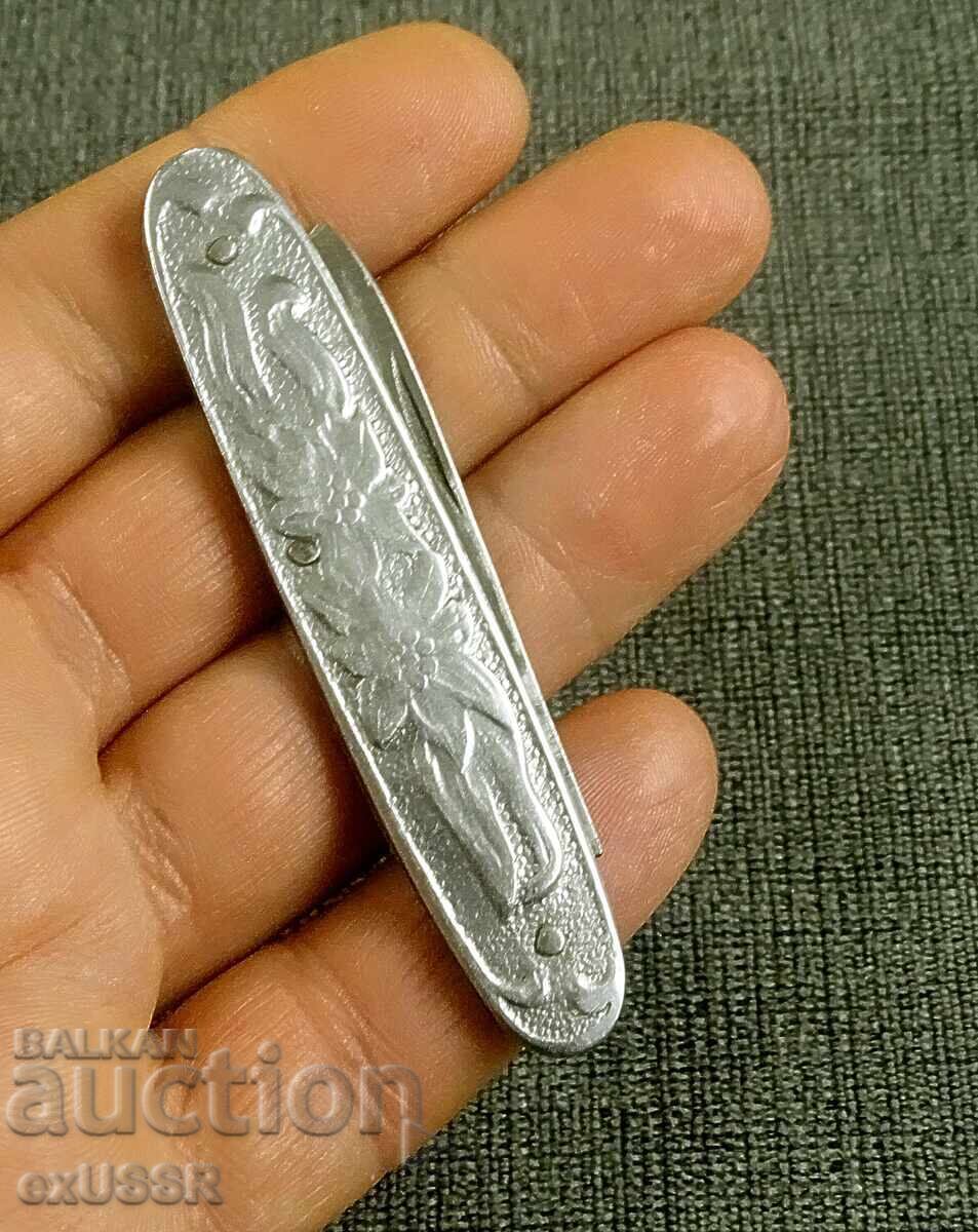 Old pocket knife, knife, Shipka with edelweiss - 6