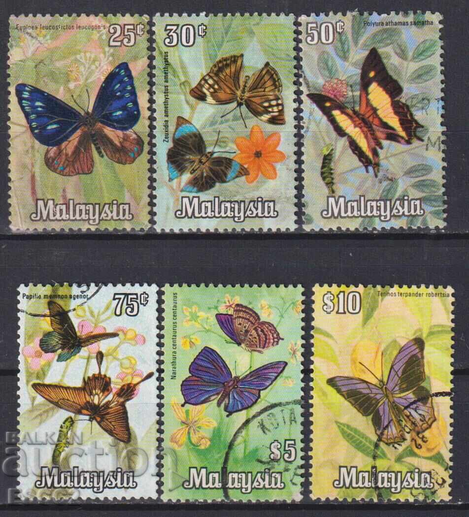 Σφραγισμένες γραμματόσημες Fauna Πεταλούδων 1970 από Μαλαισία