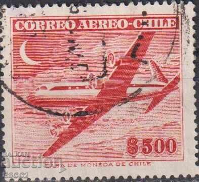 Timbre timbrat Aviație Avion 1955 din Chile