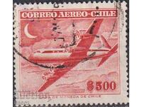 Timbre timbrat Aviație Avion 1955 din Chile