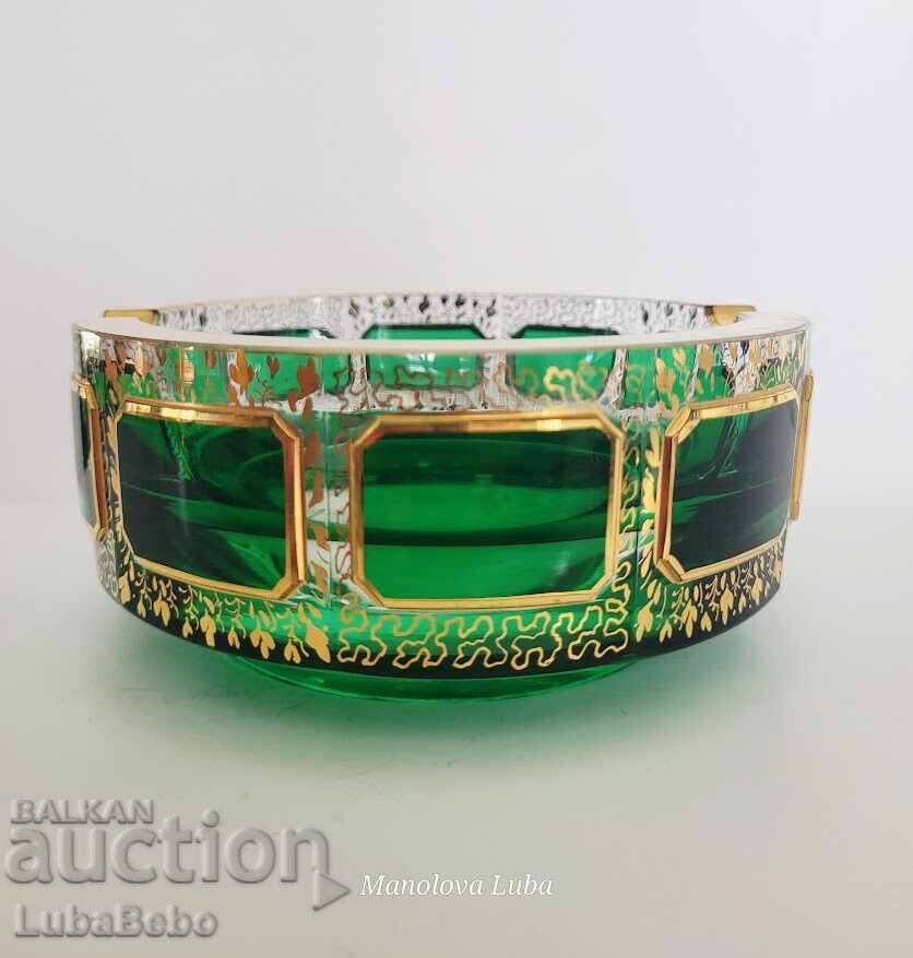 Moser Bohemian Emerald Green Gold