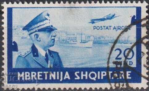 Timbre marcat Ahmet Zogu președinte 1940 din Albania