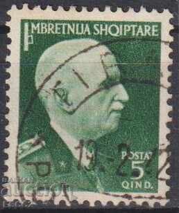 Timbrul poștal timbrat Regele Zog I 1939 din Albania Timbrul poștal timbrat Regele Zog I 1939 din Albania