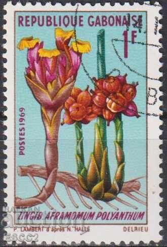 Timbre timbrat Flora Tsvetya 1969 din Gabon Timbre timbrat Flora Tsvetya 1969 din Gabon