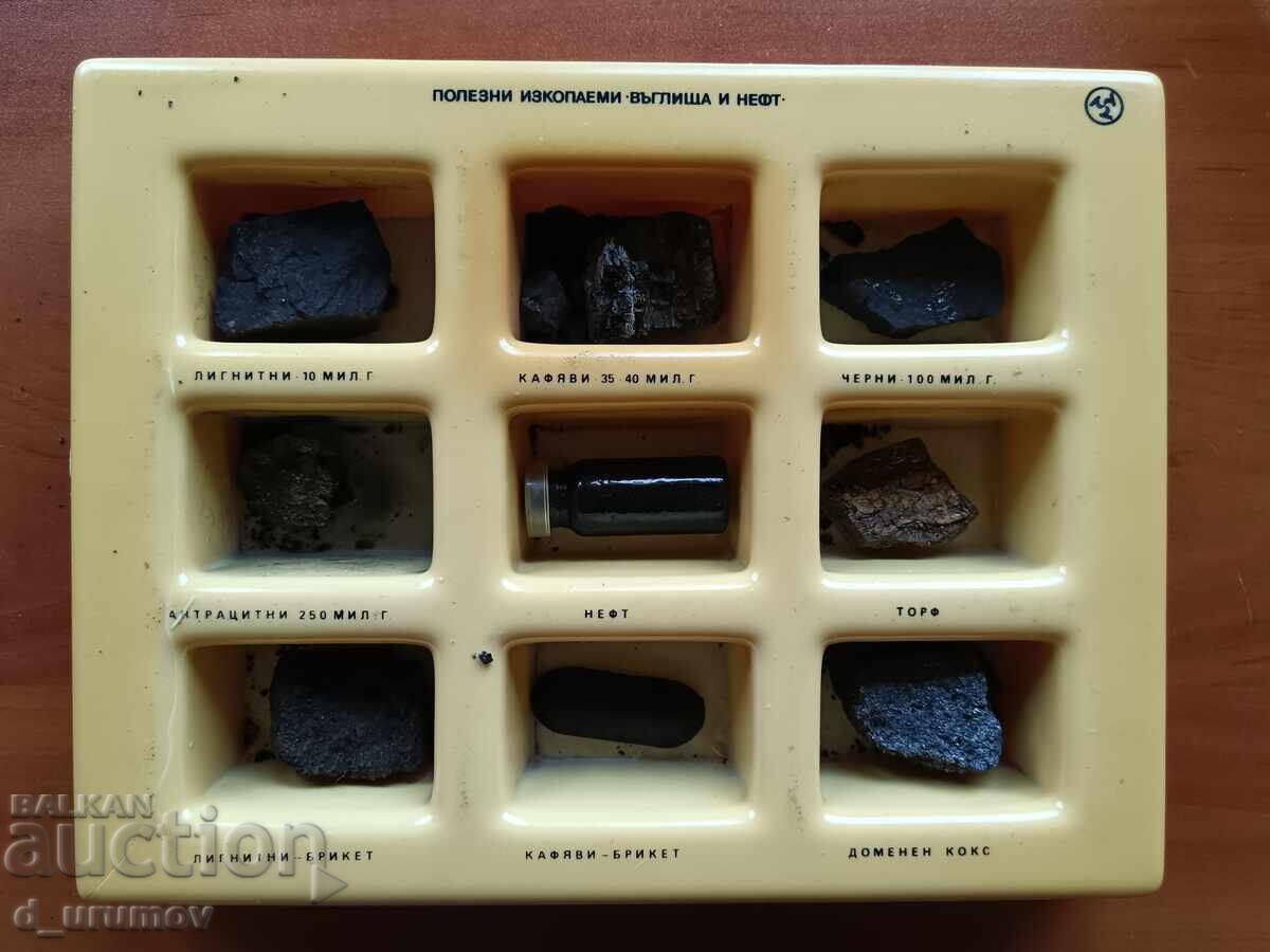 Colecție veche de manuale de geografie – „Resurse minerale – Cărbune"