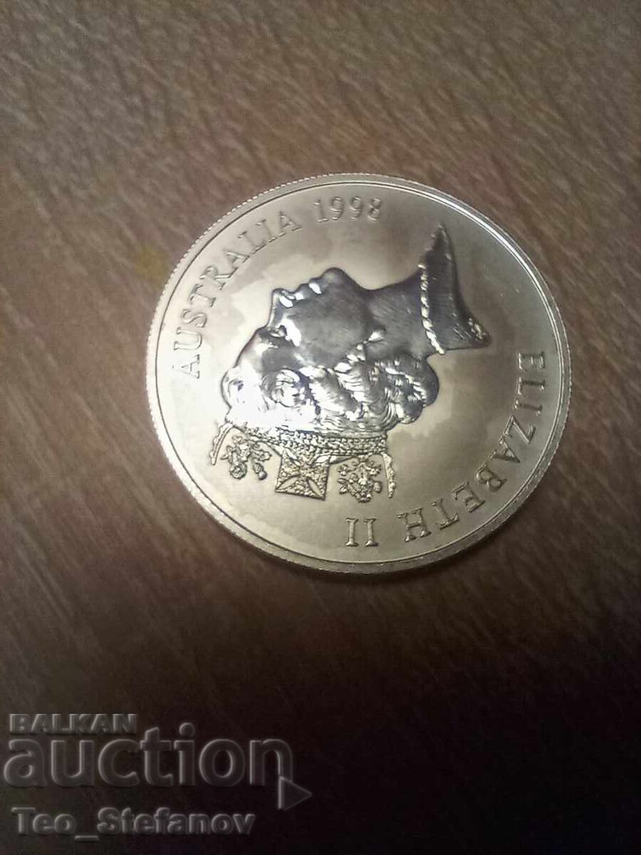 Аукцион 1 долар 1998 Австралия 1 oz сребро рядка Аукцион 1 долар 1998 Австралия 1 oz сребро рядка