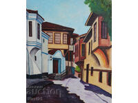 Възрожденски къщи пейзаж картина маслени бои