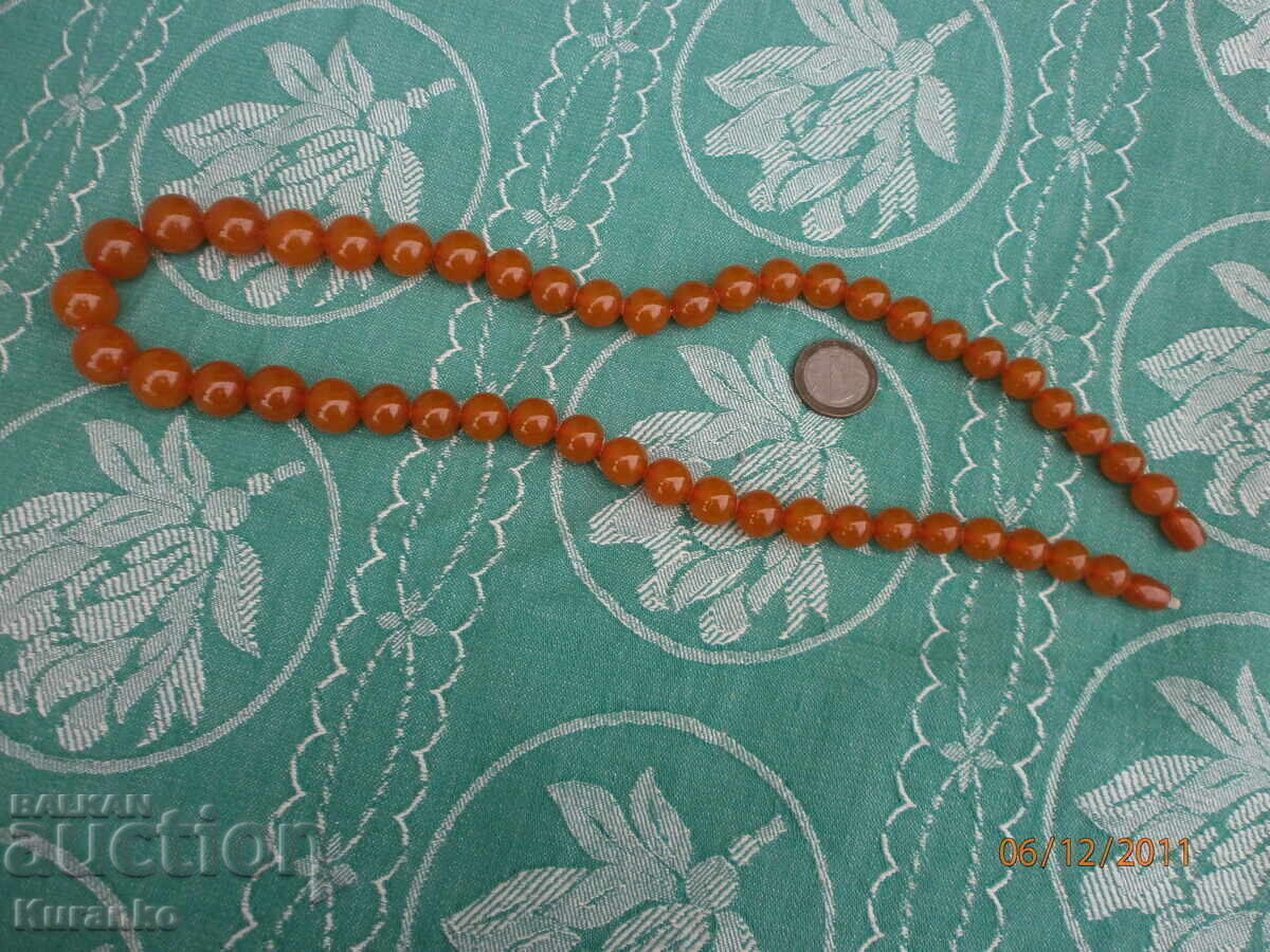Old amber necklace, 70 grams - 13