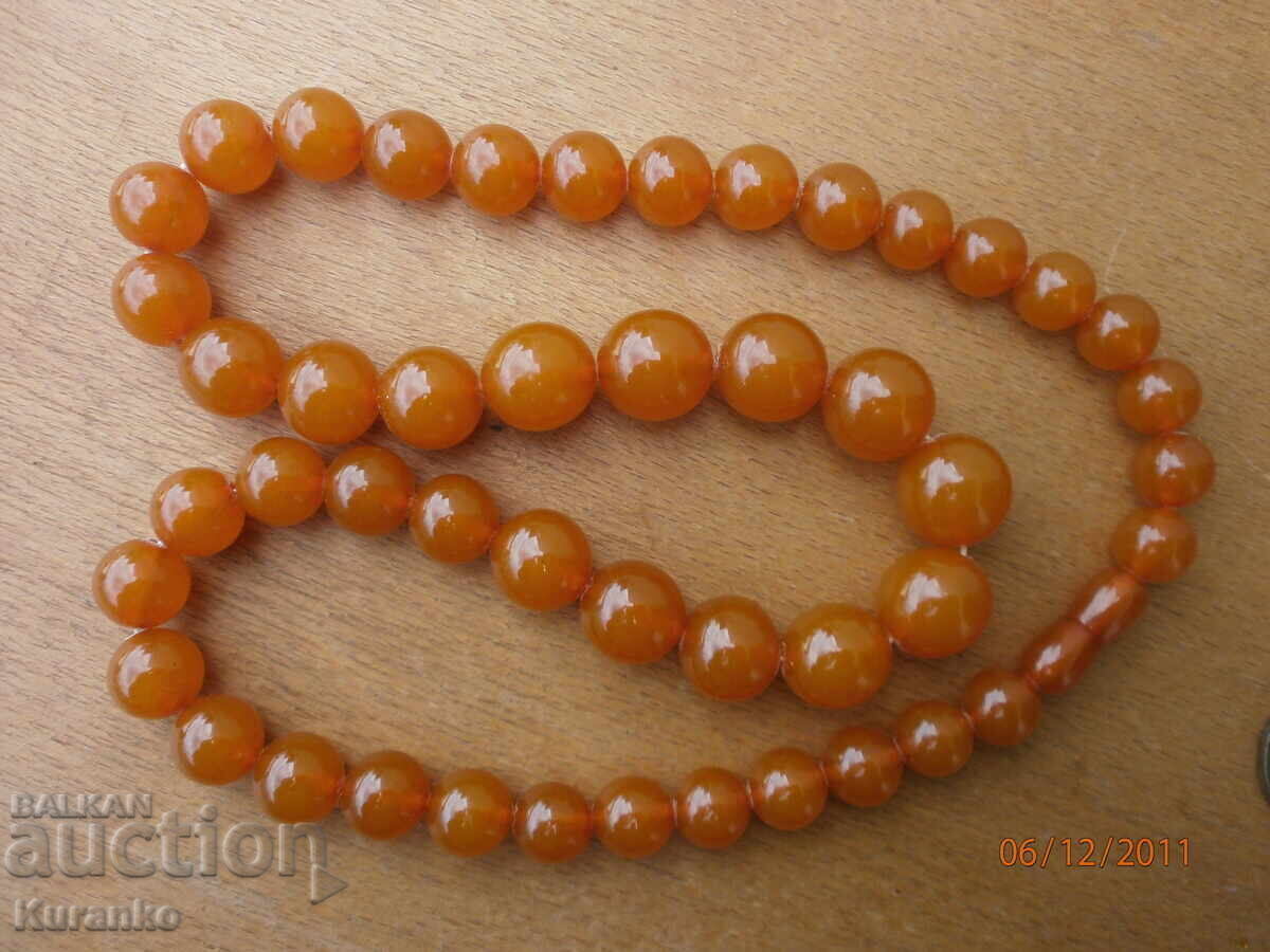 Old amber necklace, 70 grams - 5