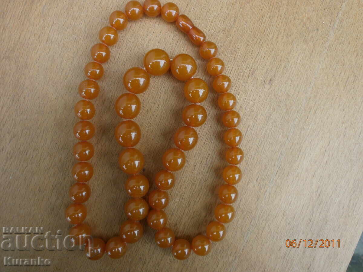 Old amber necklace, 70 grams - 7