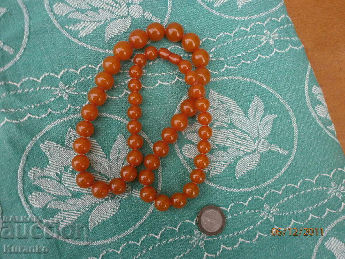 Old amber necklace, 70 grams - 10
