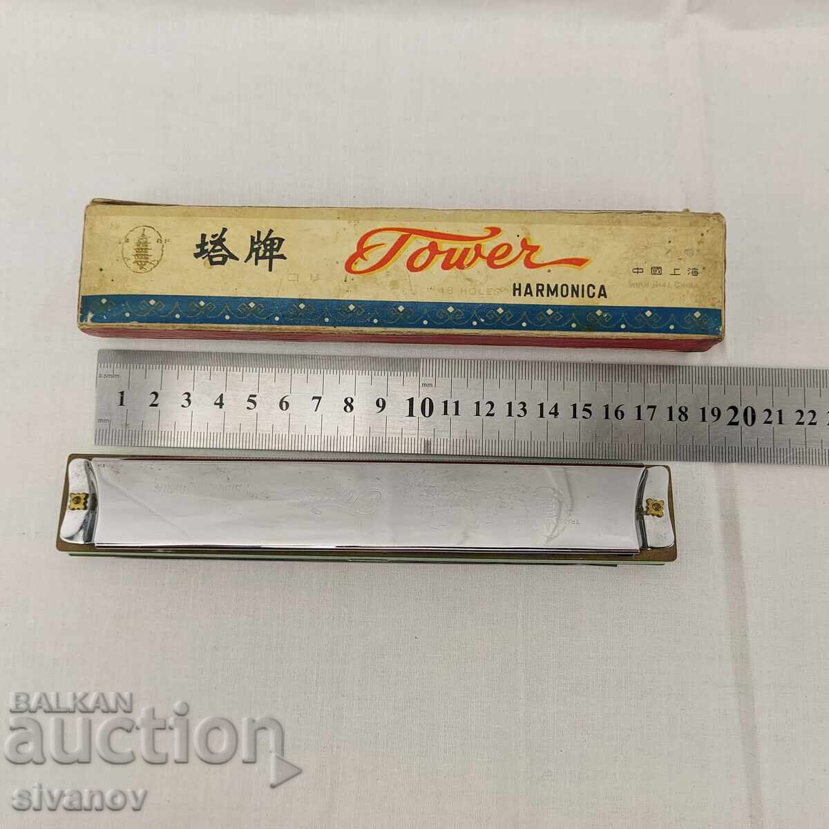 Acordeon vechi Shanghai 48 găuri fabricat în China #3600 - 5