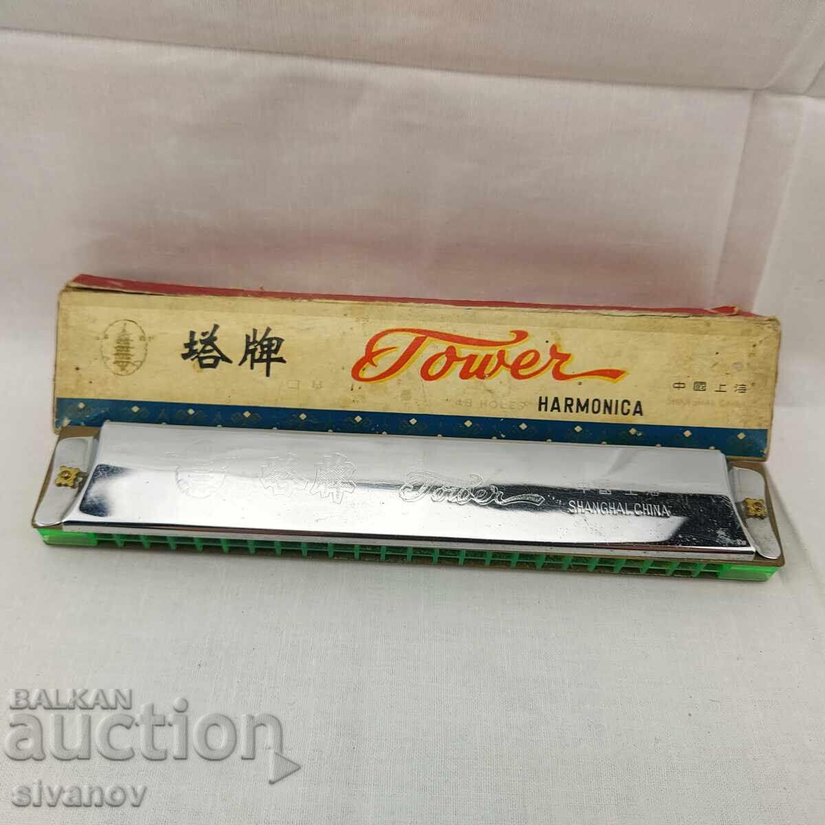 Acordeon vechi Shanghai 48 găuri fabricat în China #3600