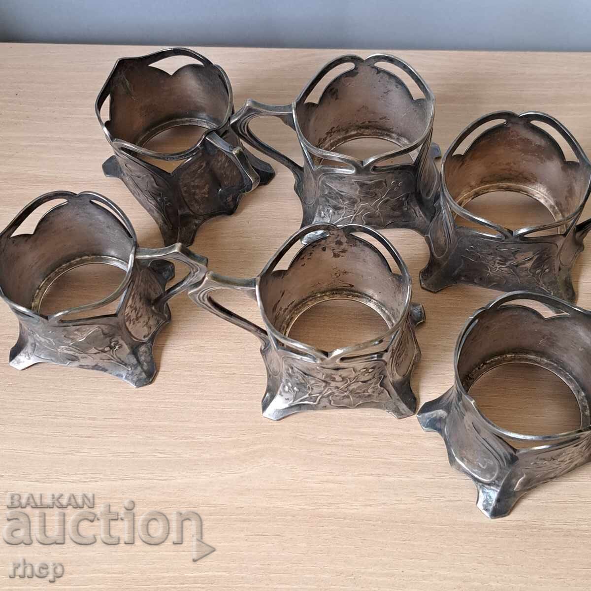 WMF Σετ Art Nouveau 6 σουβέρ - 5