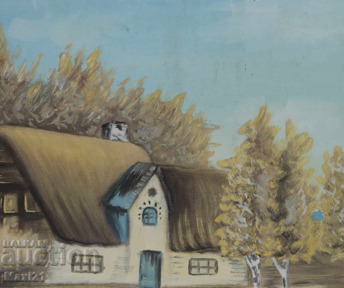 Delivery of Village house, folklore landscape oil painting Delivery of Village house, folklore landscape oil painting