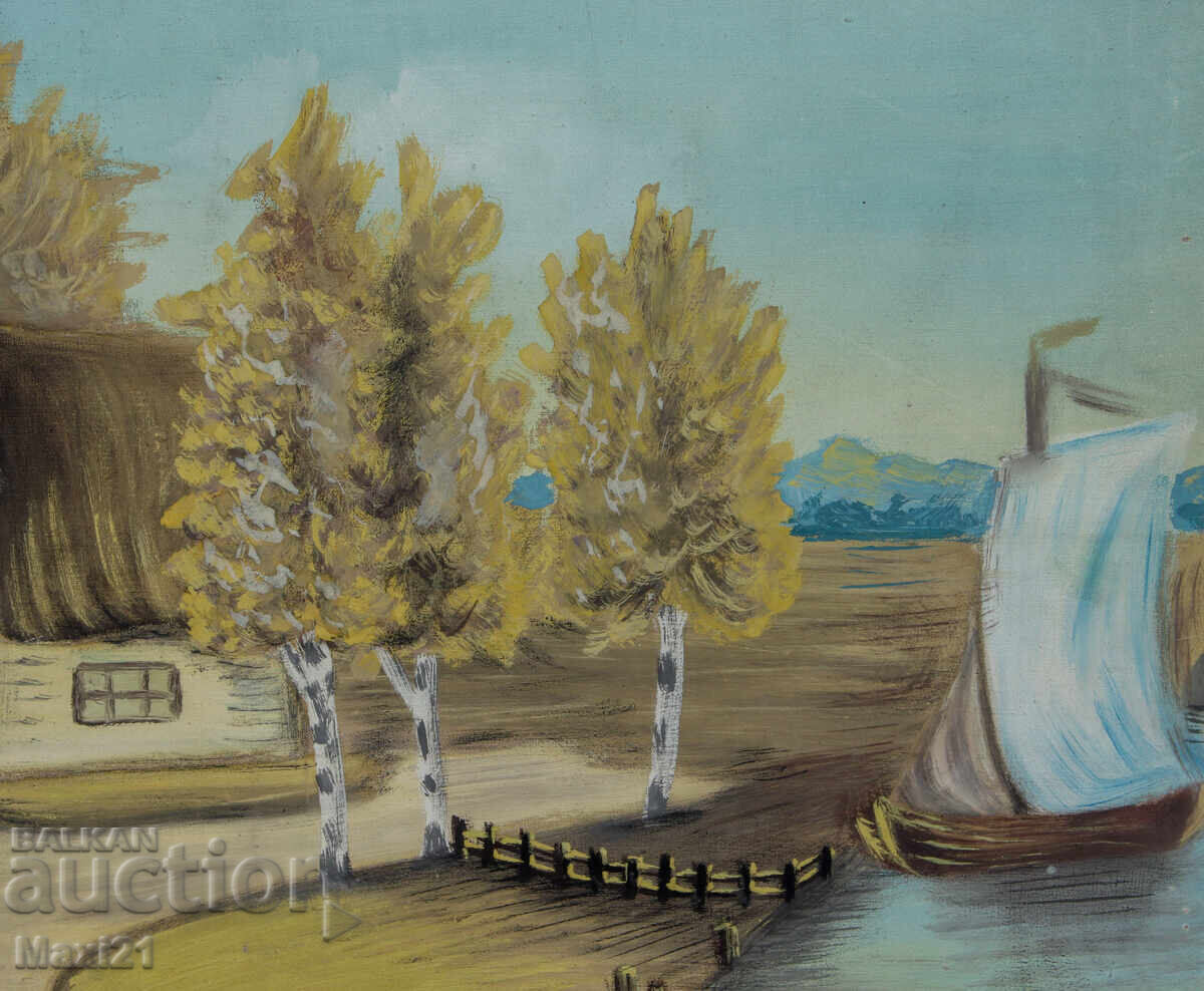 Village house, folklore landscape oil painting - 6 Village house, folklore landscape oil painting - 6