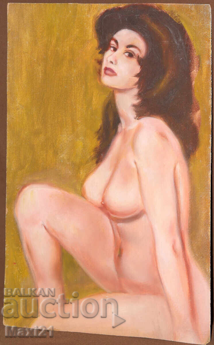 Oil painting female portrait, nude body with price 250.00 BGN | € 127.82
