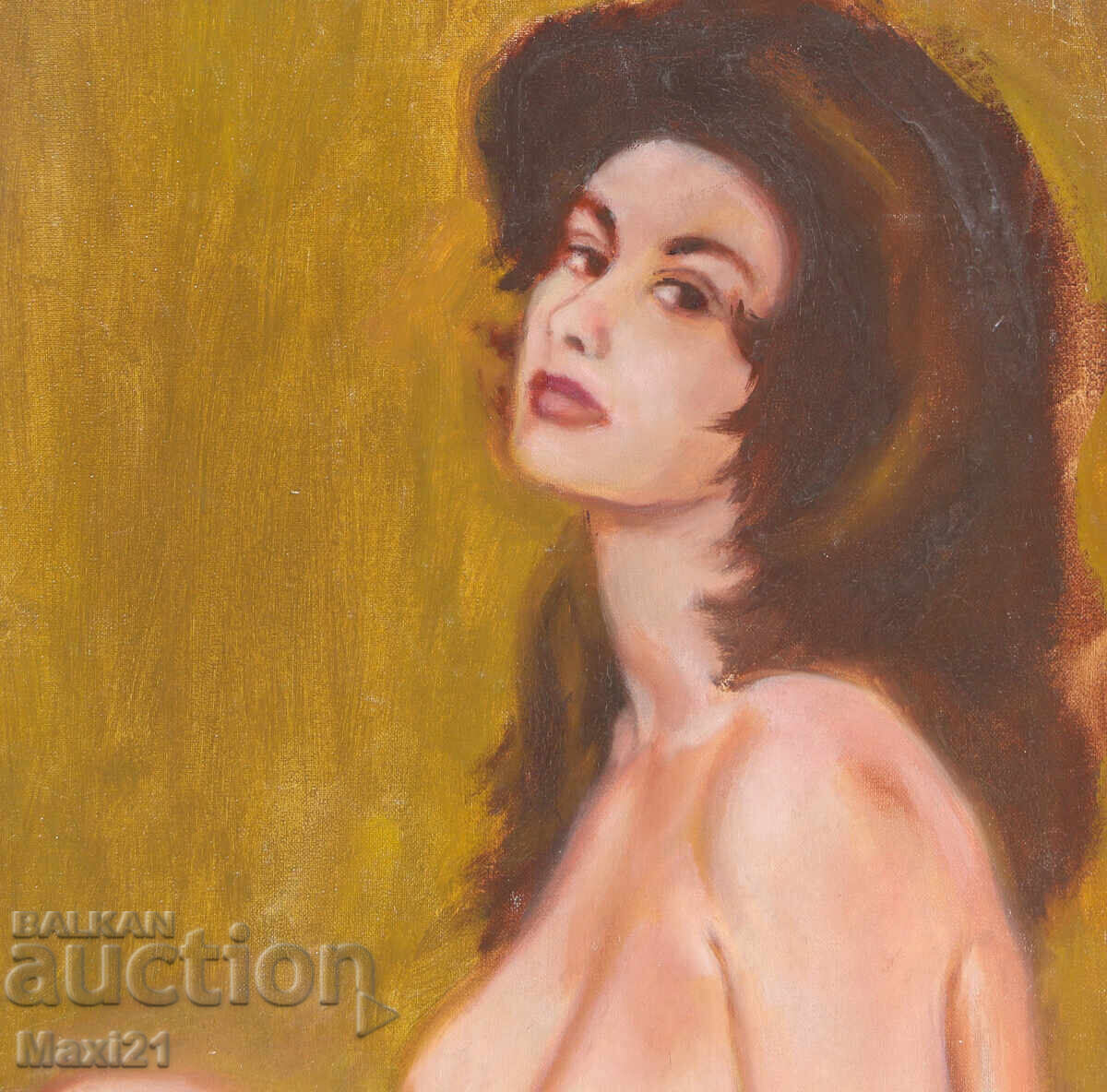 Delivery of Oil painting female portrait, nude body
