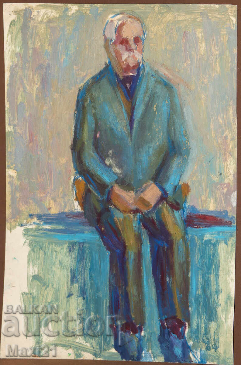 Παλιός ελαιογραφικός πίνακας ανδρικό πορτρέτο με τιμή 240.00 BGN | € 122.71