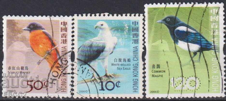 Timbre ștampilate Fauna Păsări 2006 din Hong Kong