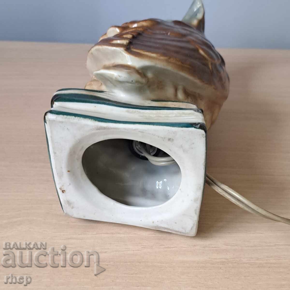 Porcelain lamp figure owl old Soviet - 5