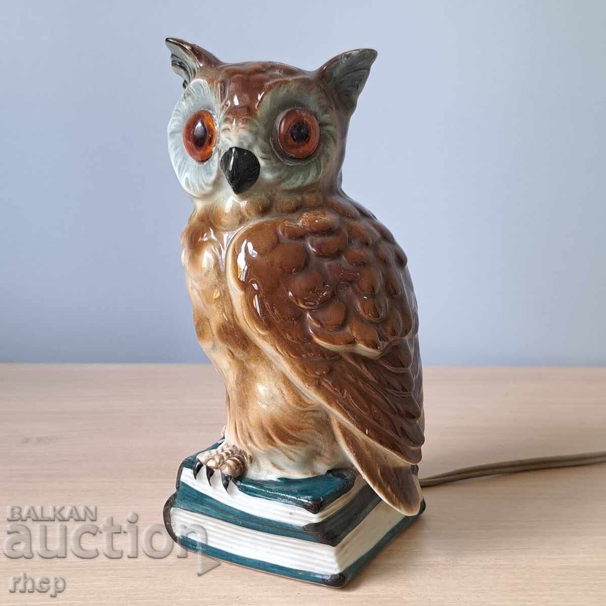 Porcelain lamp figure owl old Soviet