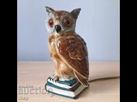 Lampă din porțelan, figură bufniță, veche sovietică