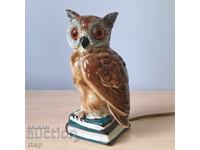 Lampă din porțelan, figură bufniță, veche sovietică