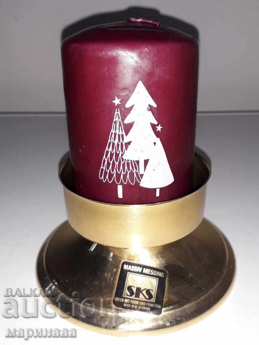 СВЕЩНИК. МЕСИНГ. ГЕРМАНИЯ. СЪС СВЕЩ с цена 6.00 лв. | € 3.07 СВЕЩНИК. МЕСИНГ. ГЕРМАНИЯ. СЪС СВЕЩ с цена 6.00 лв. | € 3.07