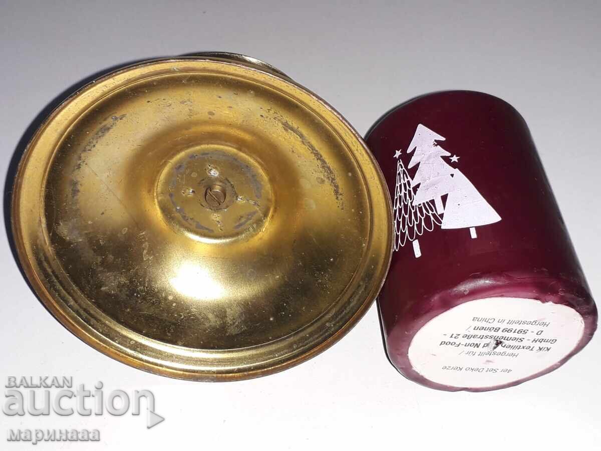 СВЕЩНИК. МЕСИНГ. ГЕРМАНИЯ. СЪС СВЕЩ - 5 СВЕЩНИК. МЕСИНГ. ГЕРМАНИЯ. СЪС СВЕЩ - 5