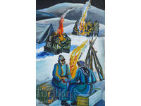 Илюстрация гваш войнишки зимен лагер