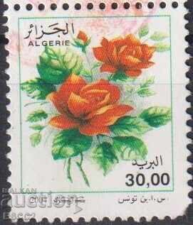 Stamped Flora Flowers Roses 2004 stamp from Algeria