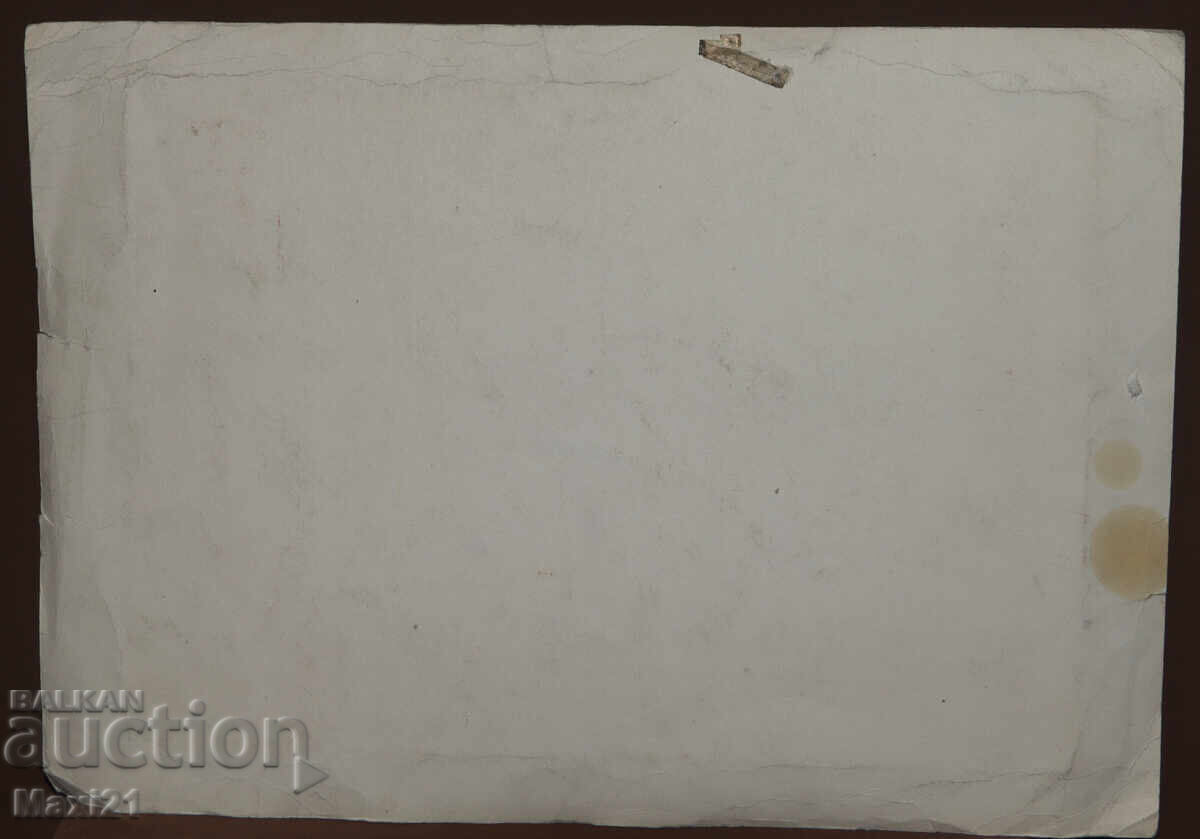 Pictură veche guașă partizani 1979 - 7