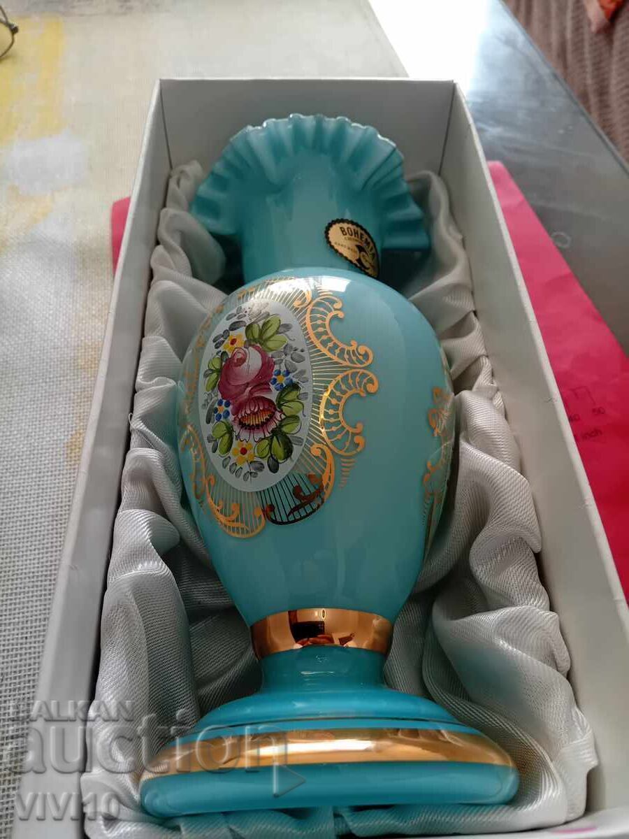 Vază veche Bohemia, Cehia 21cm - 6