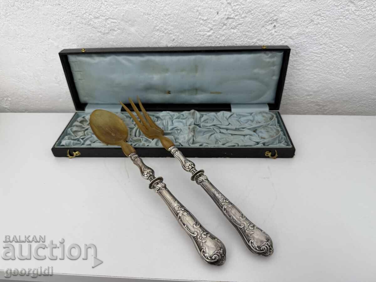 Френски сребърни прибори за салата. №7556 с цена 165.00 лв. | € 84.36