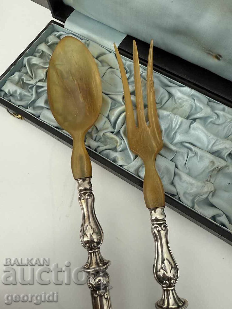 Доставка на Френски сребърни прибори за салата. №7556