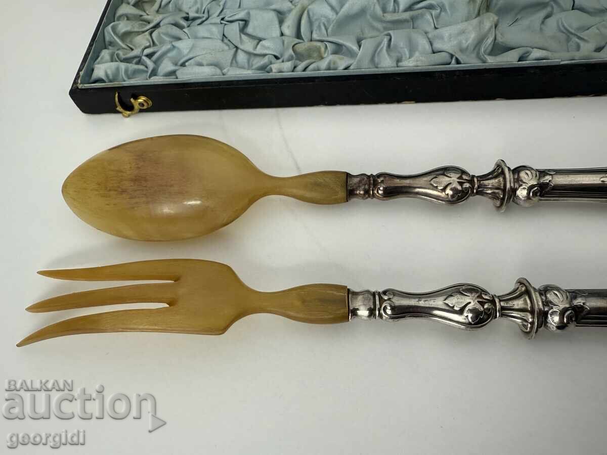 Френски сребърни прибори за салата. №7556 - 7